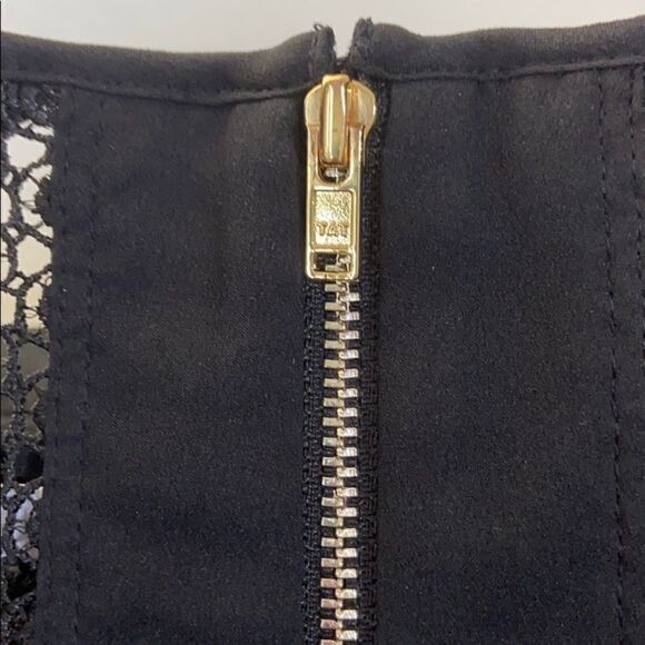 Ann Taylor Black Lace Top With Full Zippered Back - Picture 3 of 7